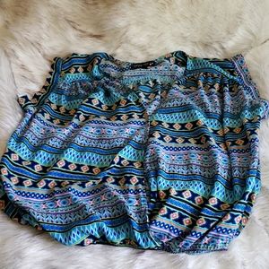 Vintage Light weight geometric blouse Size XL